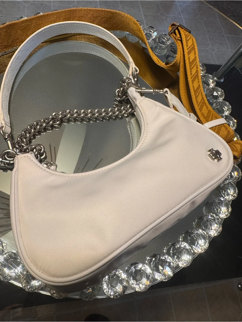 NWOT Tory Burch  Small 151 Mercer Spazzolato Crescent Bag