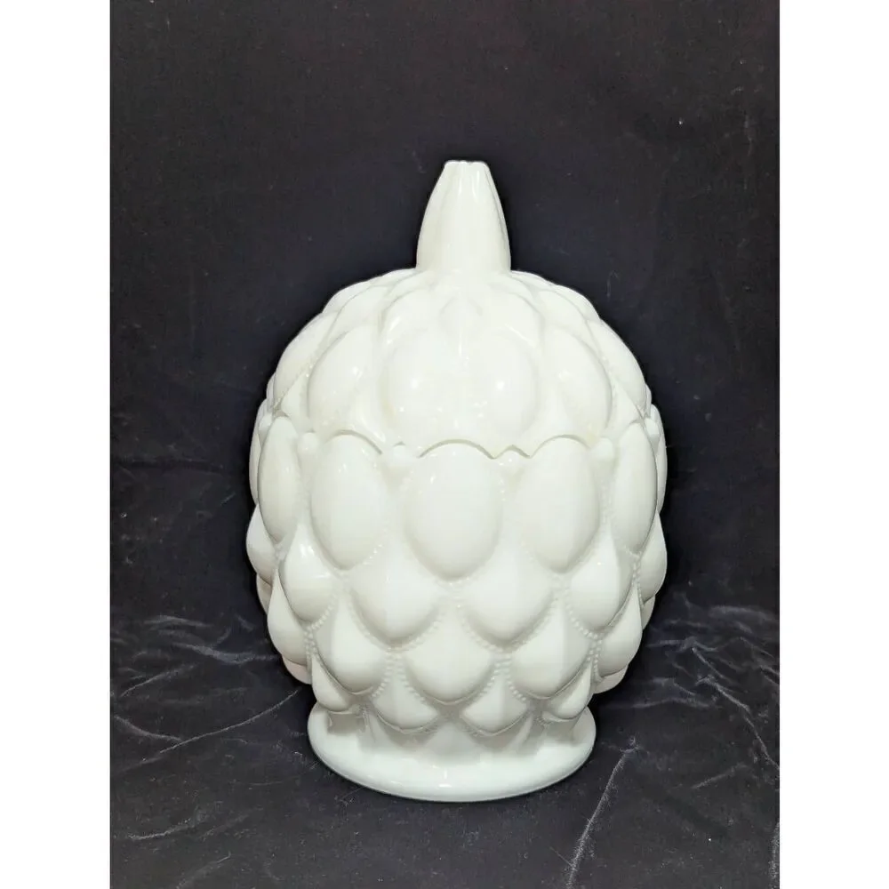 Fostoria Milk Glass Heavy Pedestal Vase With Lid