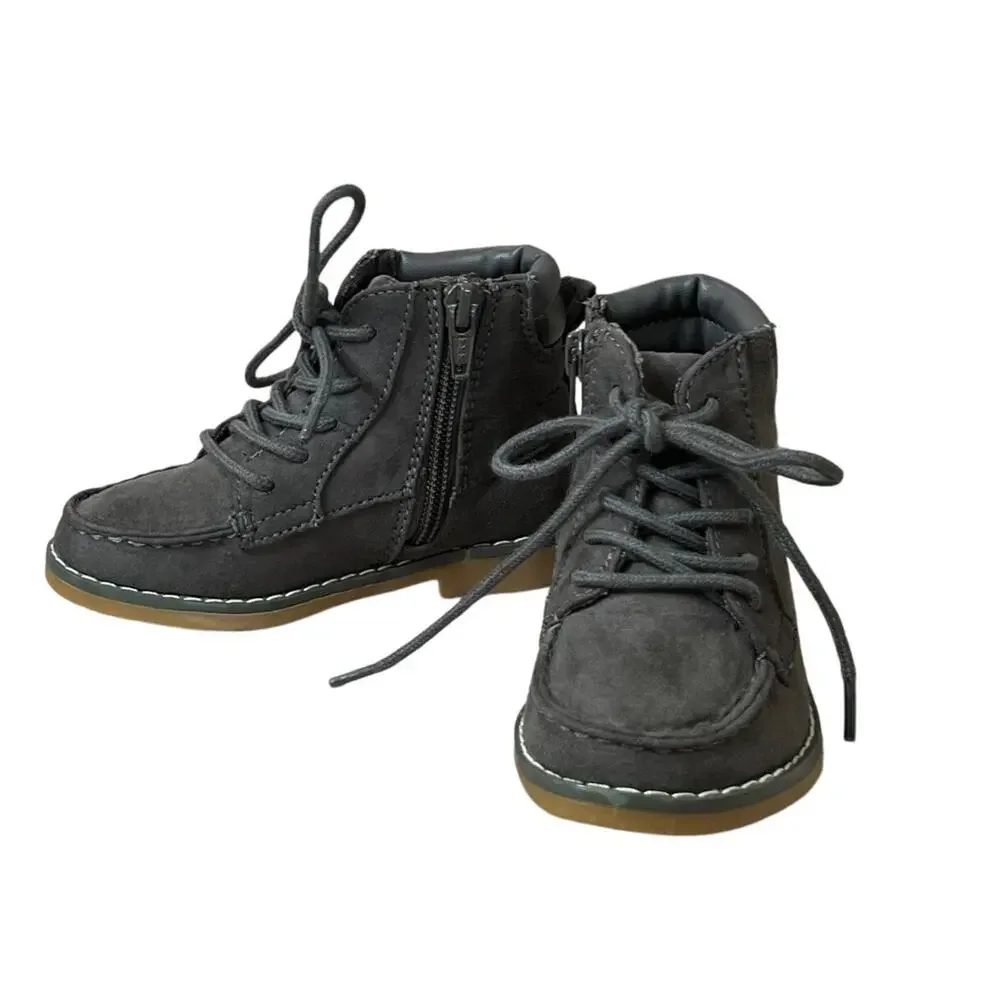 Old‎ Navy Charcoal Grey High Top Faux Suede Like Dad Work Boots 8 Urban Casual