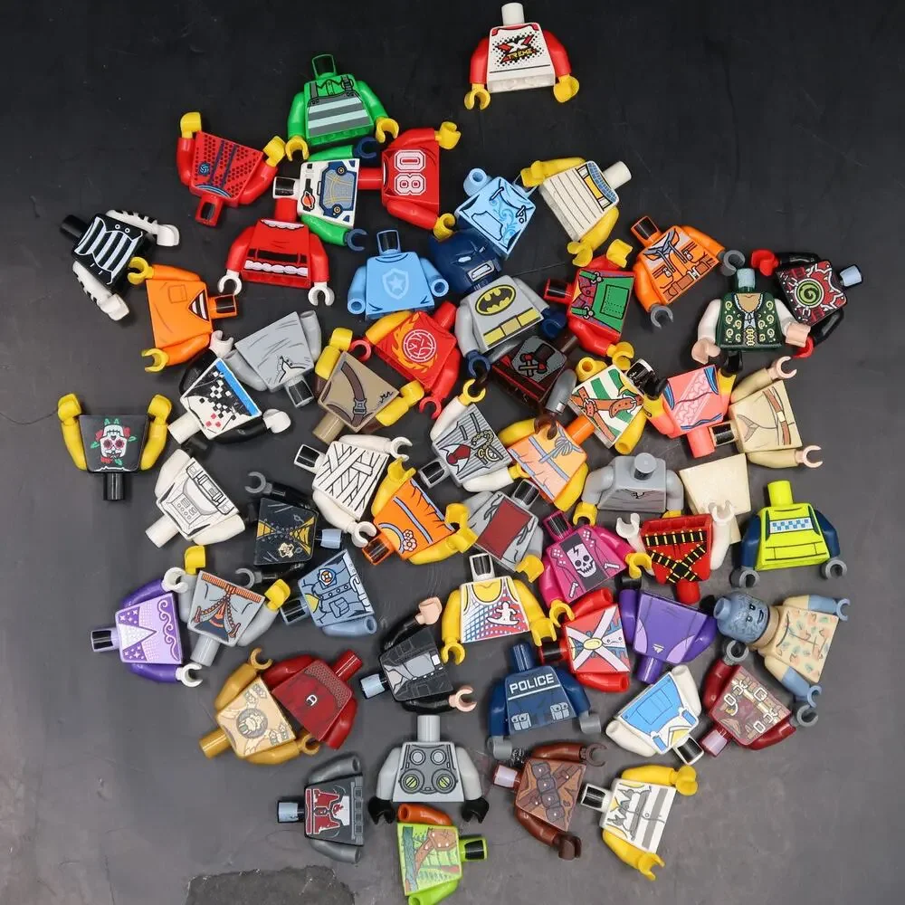 Lego Minifigure Torsos Assorted Lot Of 50 Minifigs Incomplete For Parts / Repair