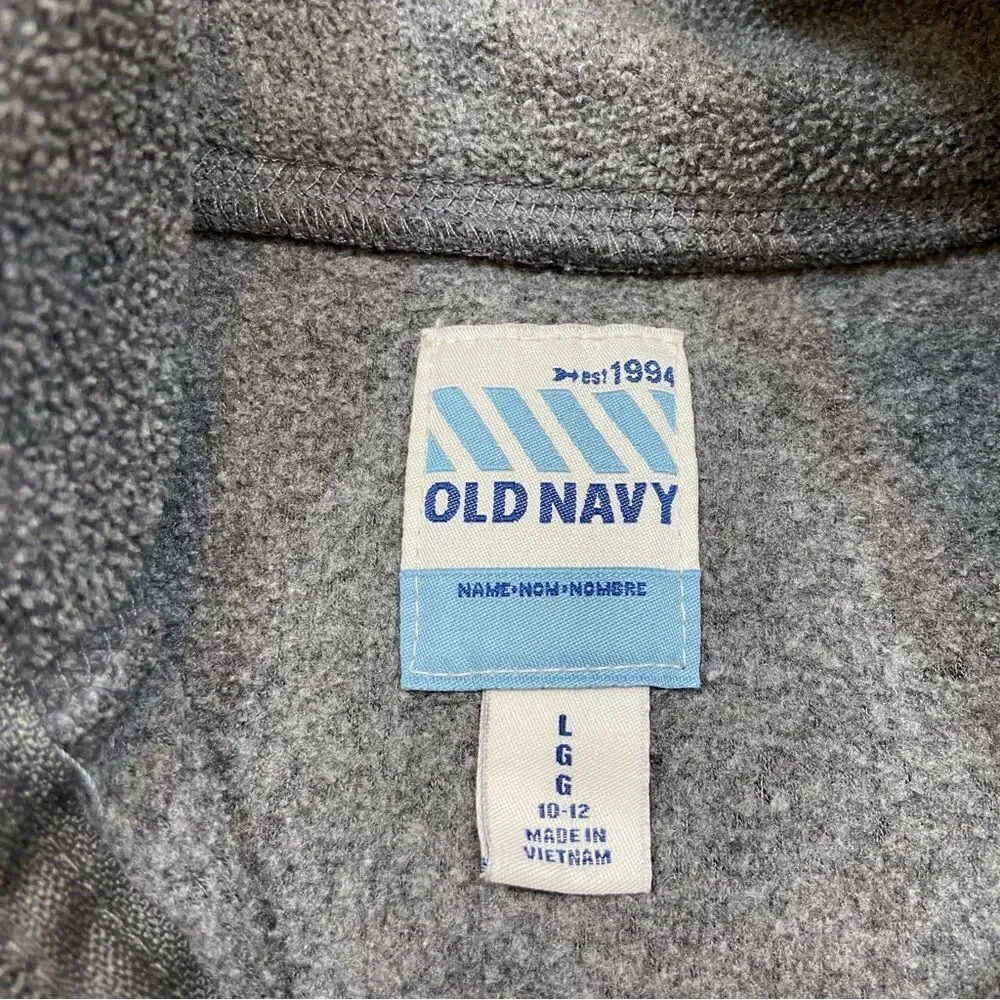 Boys Old Navy Youth Large Grey‎ Old Navy 1/4 Zip Jacket with Pockets