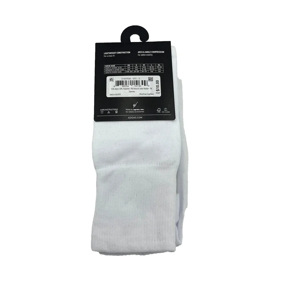 Adidas Soccer Metro Socks Unisex White Black‎ Logo Youth Size S 2Y-5Y
