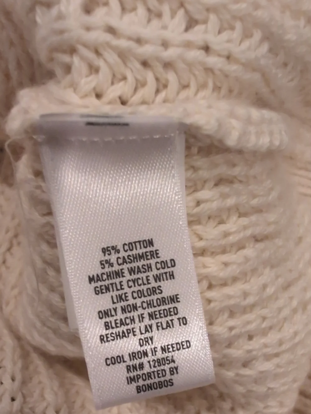 Bonobos Cotton Cashmere Cable Crew Neck Sweater