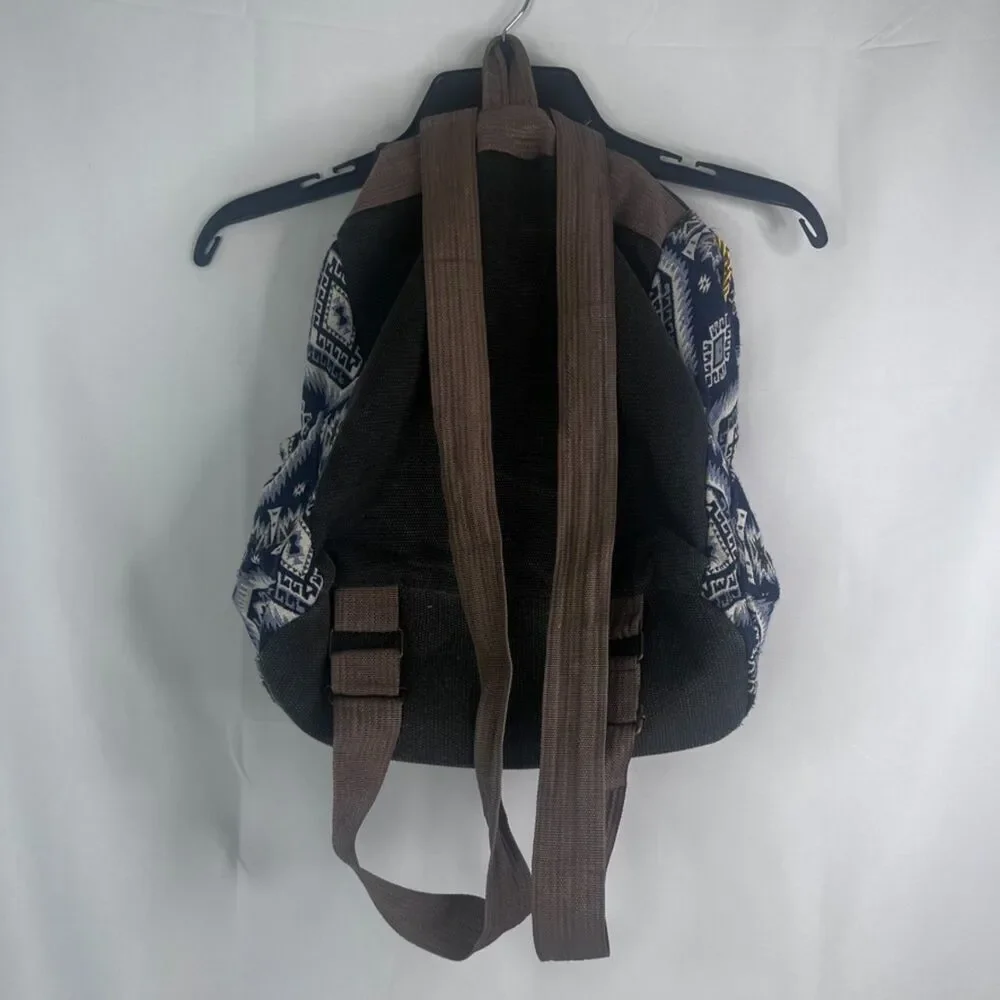 Backpack Aztec Print Southwestern Drawstring‎ Cinch Boho Side Pouches