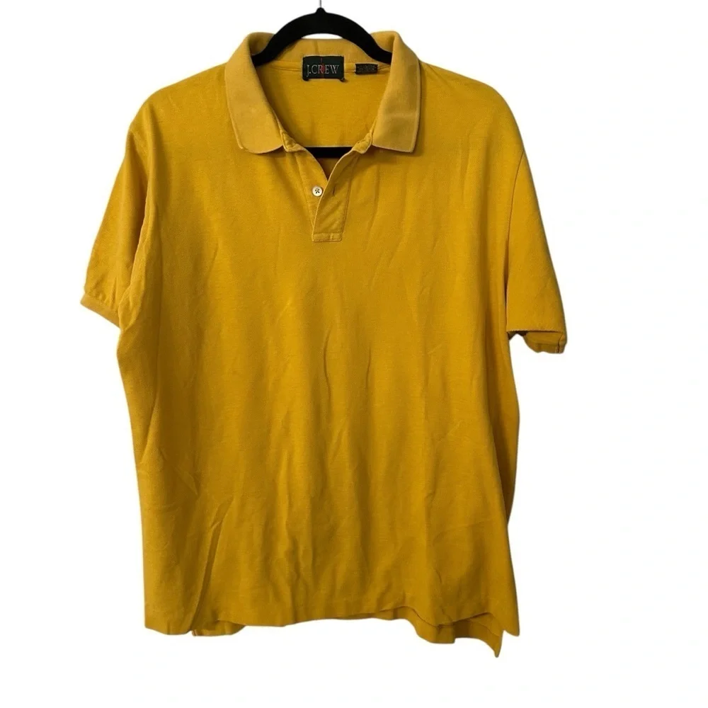 J. Crew Men’s Short Sleeve Mustard Yellow Casual Cotton Polo Sz XL GUC