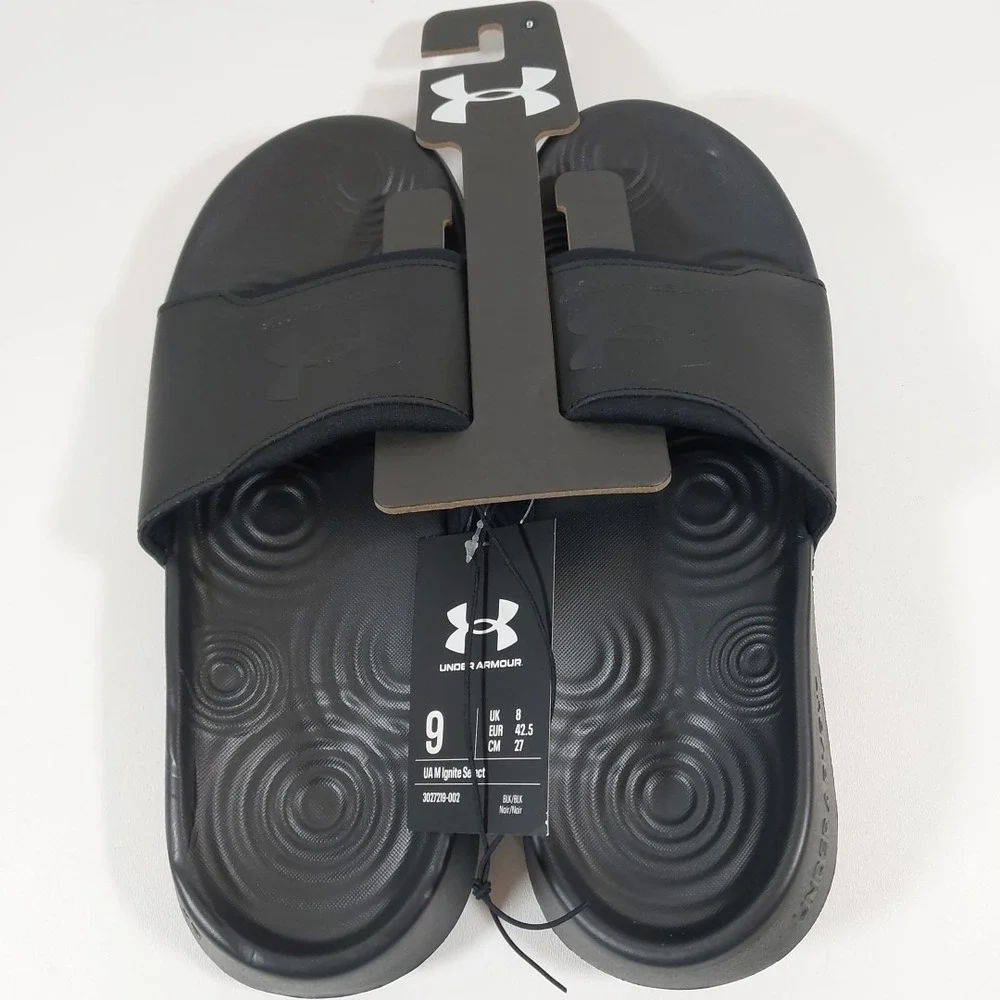 Under‎ Armour Men's UA Ignite Select Slides - Black / Black- Size 9 *NEW w/ Tag*