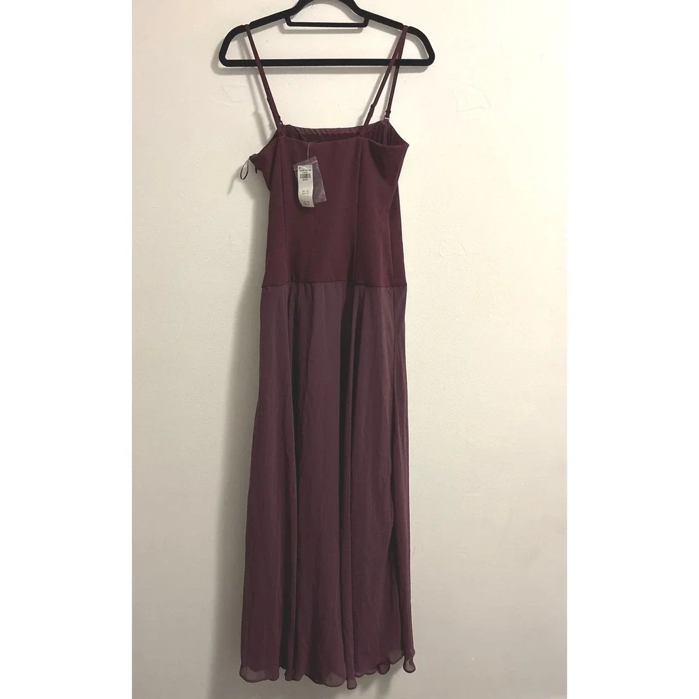 Abercrombie & Fitch Burgundy Drop Waist Maxi Dress Medium Tall NWT Cottagecore