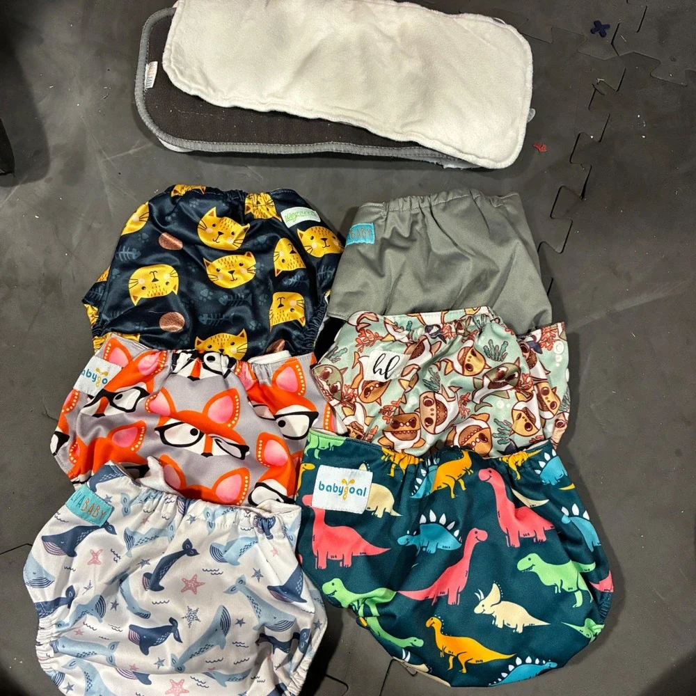6 Babygoal AlvaBaby Wegreeco Cloth Diaper Lot Pocket Inserts Bamboo Rayon OS