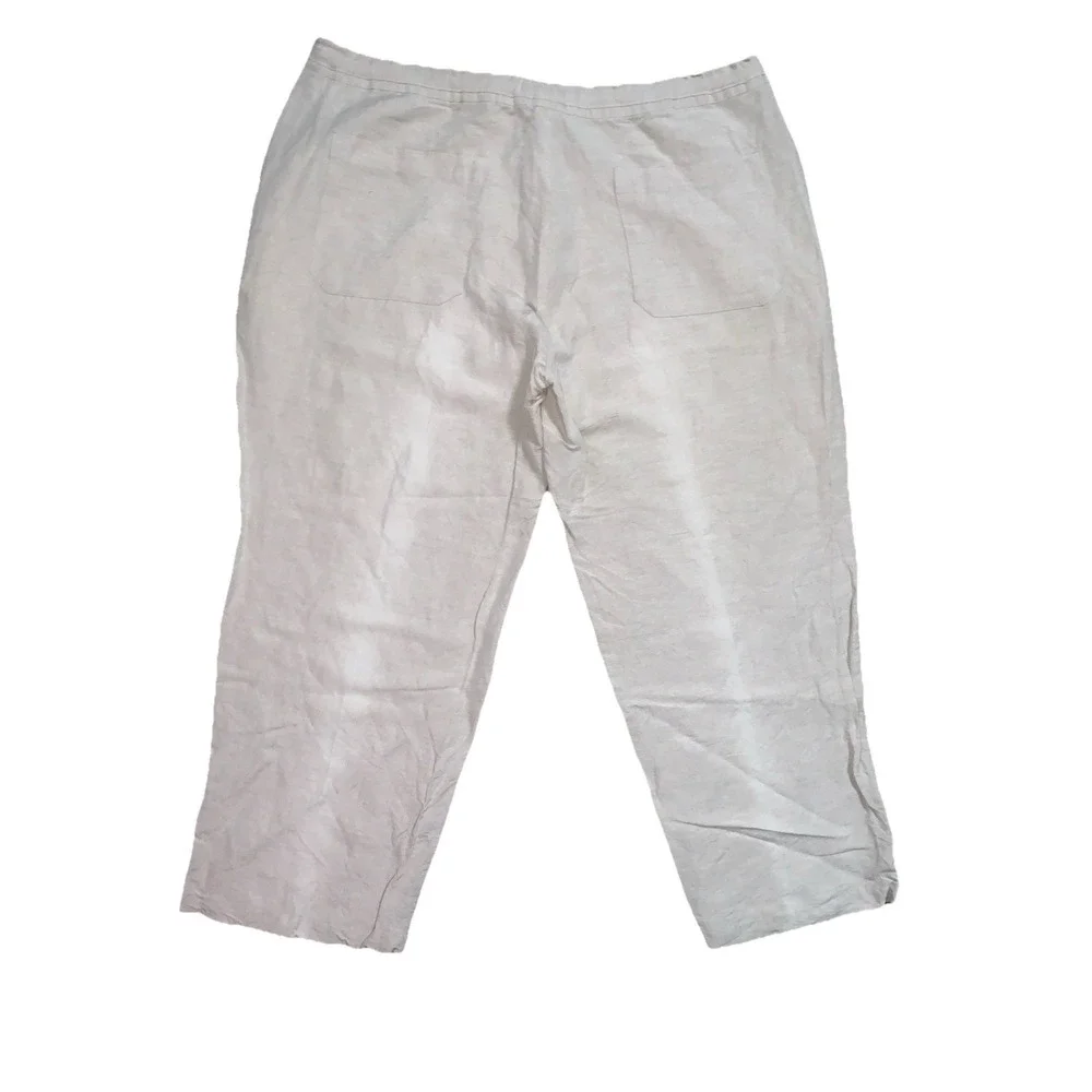 Havana Shirt Co Pants Men XL Beige Linen Blend Beach Casual Drawstring Inseam 29