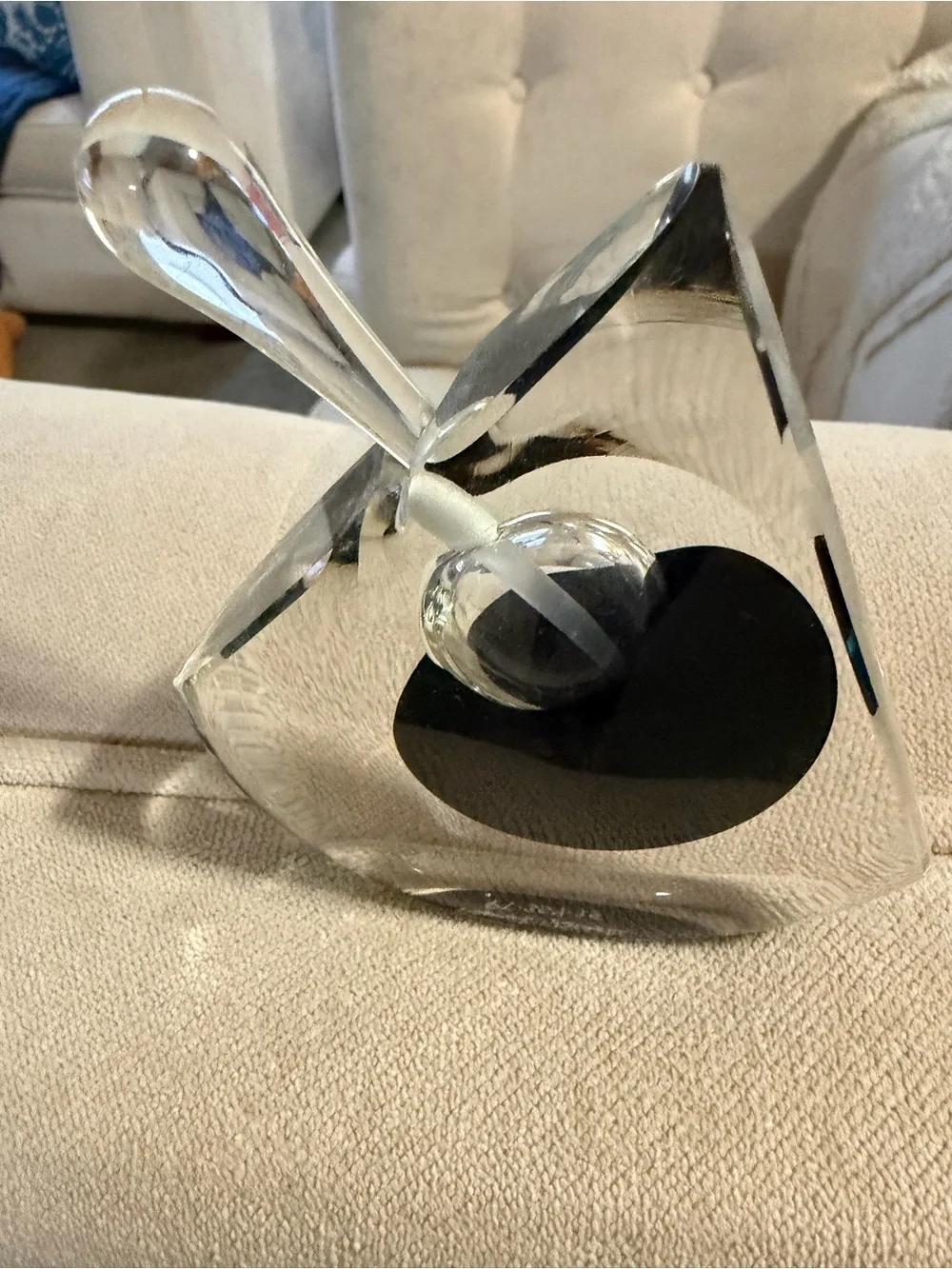 Michael Nourit signed & numbered handblown Art Glass Perfume Bottle / Blk
