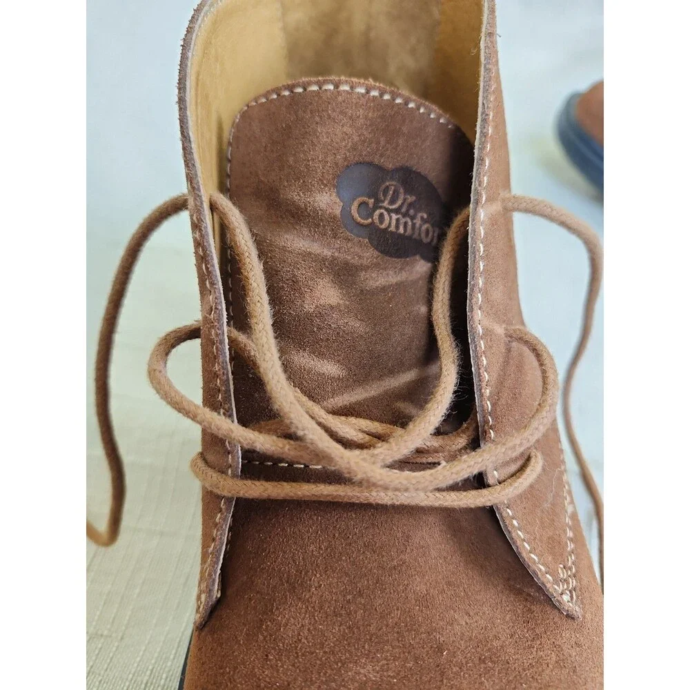 Dr. Comfort Men's Brown Leather Ankle Lace Up Casual/Dress Shoes, Size 8 1/2