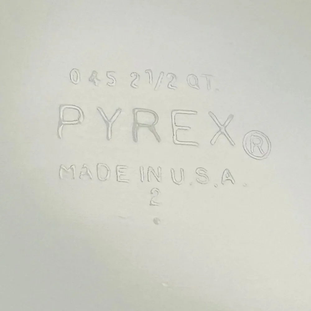 Pyrex white bottom