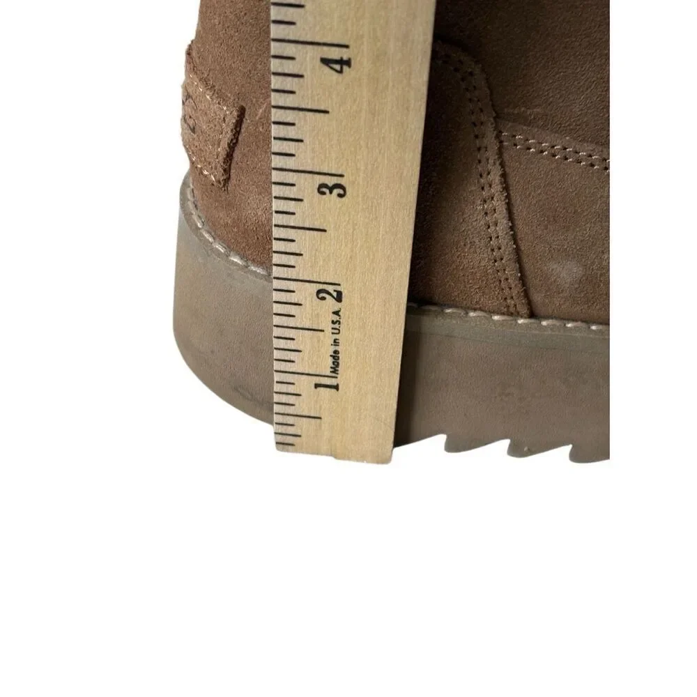 UGG Classic Rising‎ Heel Platform Zip Boots size 7 Suede Tan Chestnut