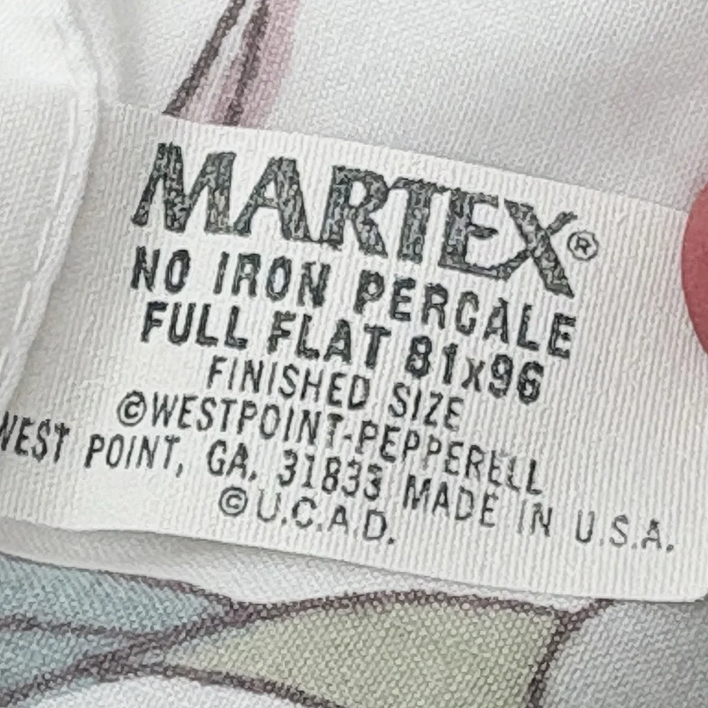 Vintage Martex Floral Full Sheet Set No Iron Percale USA 4 Pc Cottagecore