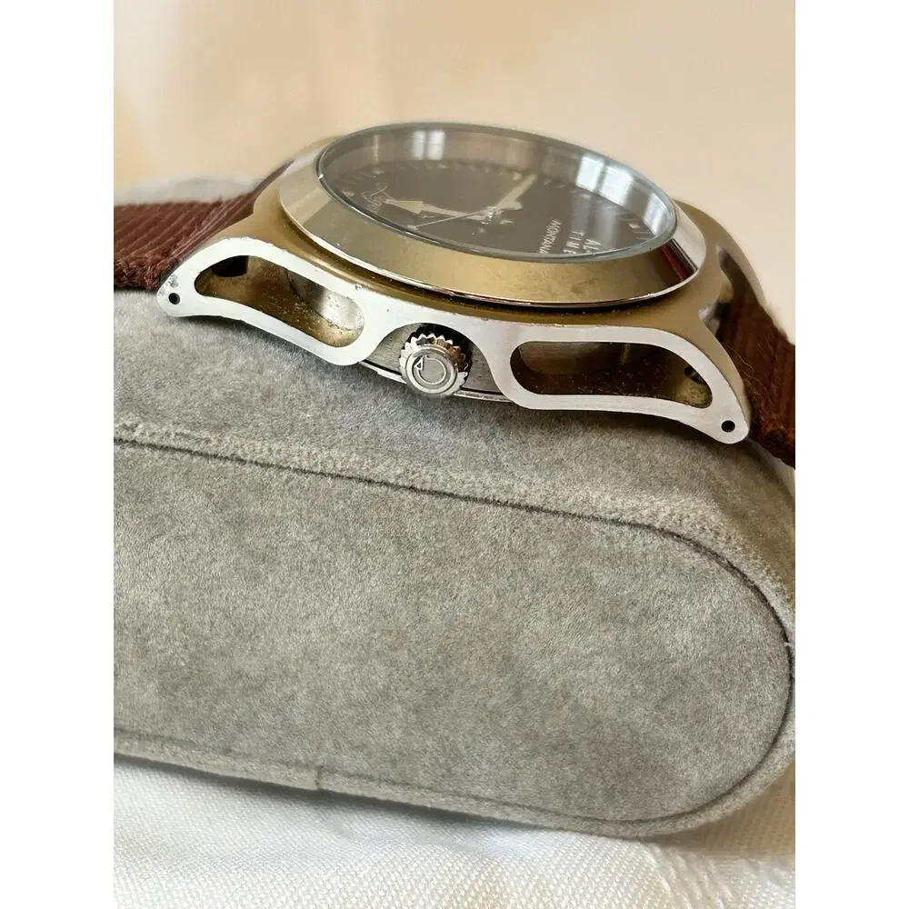 AL-Time Leger Watch 18-2 Yellow Gold Anodized Aluminum 40mm Quartz Aviation