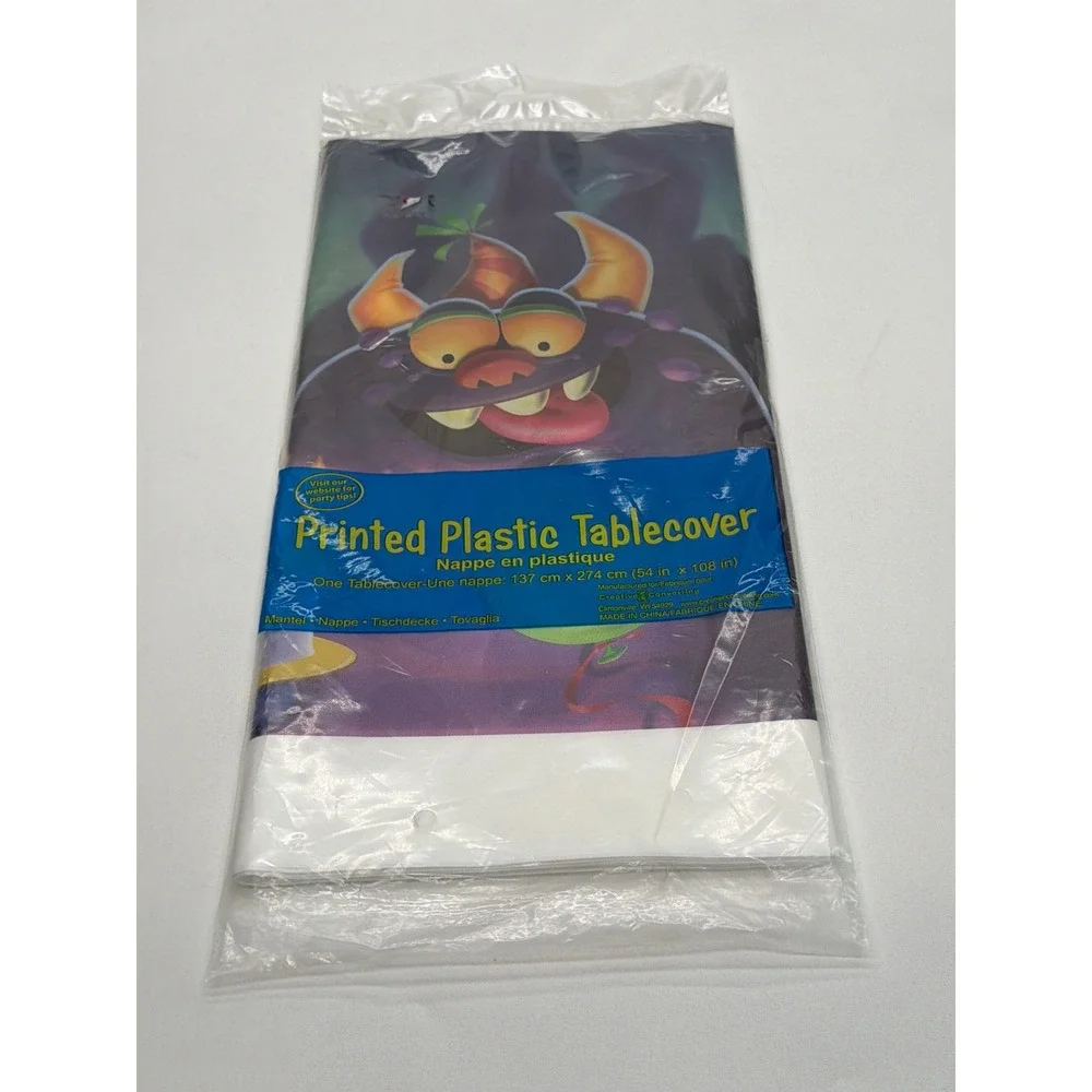 Creative Converting Monster Mania Printed Plastic Tablecover 54x108 Birthday