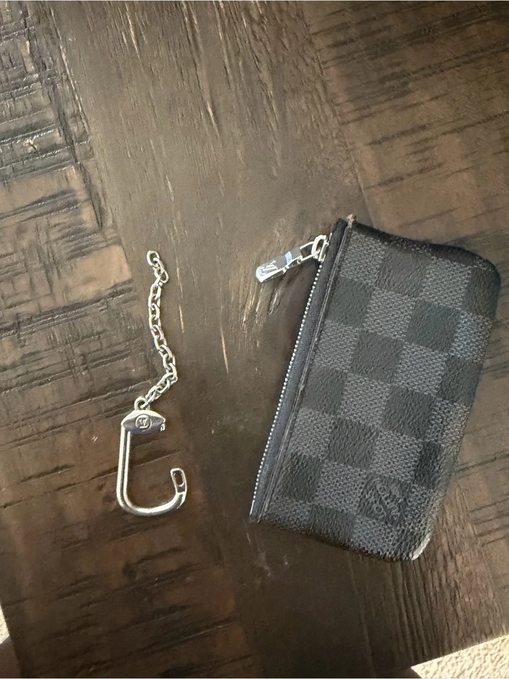 Louis Vuitton Damier Graphite Key Pouch in Black