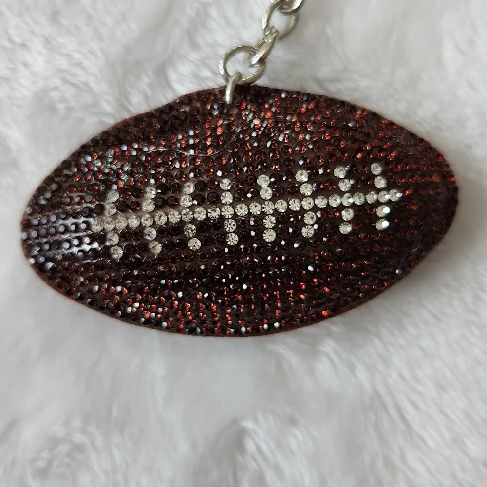Miami Dolphins Football And Orange Helmet Keychain Set Bag Charm