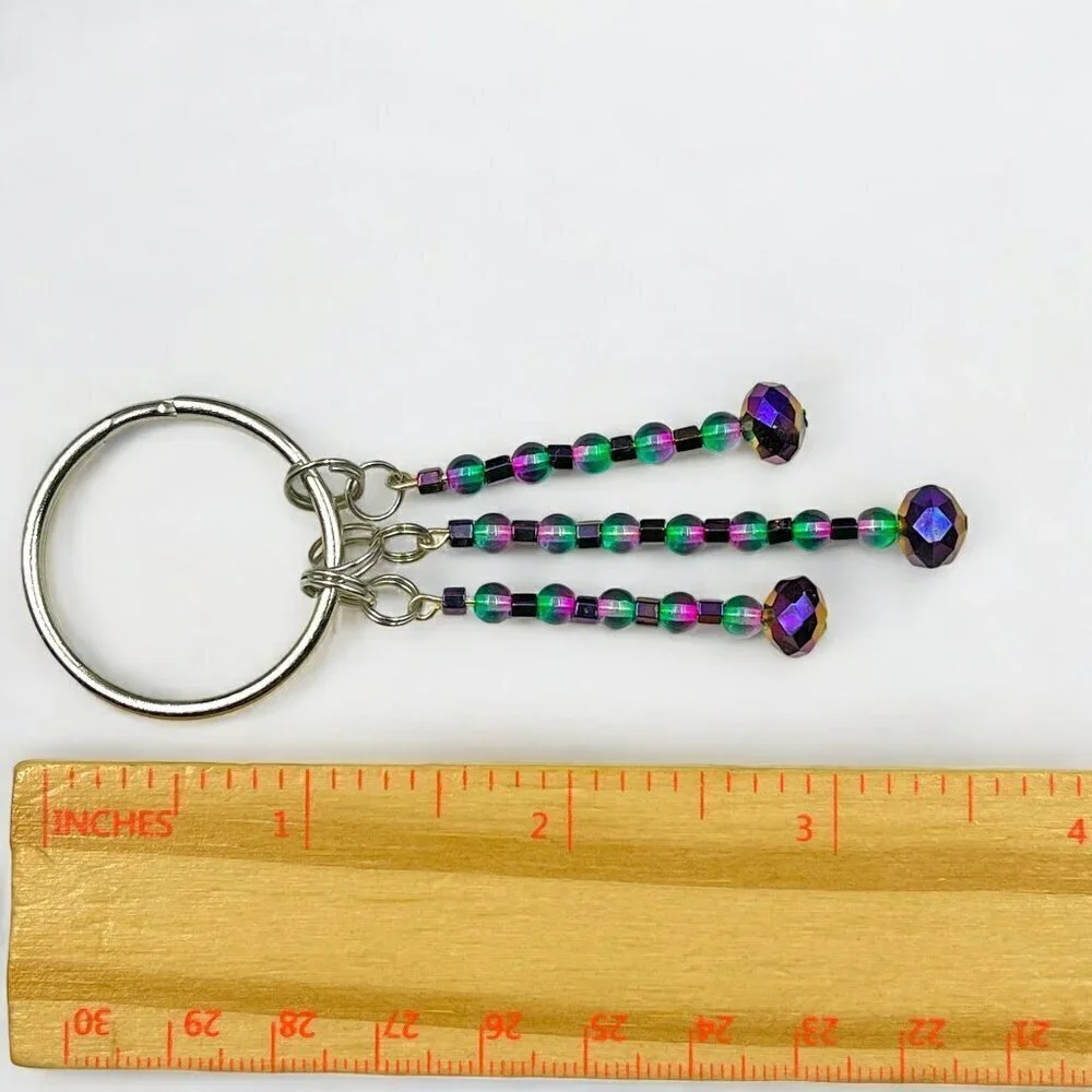 Aurora Beaded Keychain | Handmade