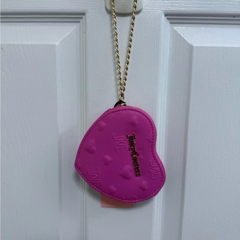 NWT Juicy Couture Pink Heart-Shaped Coin Purse