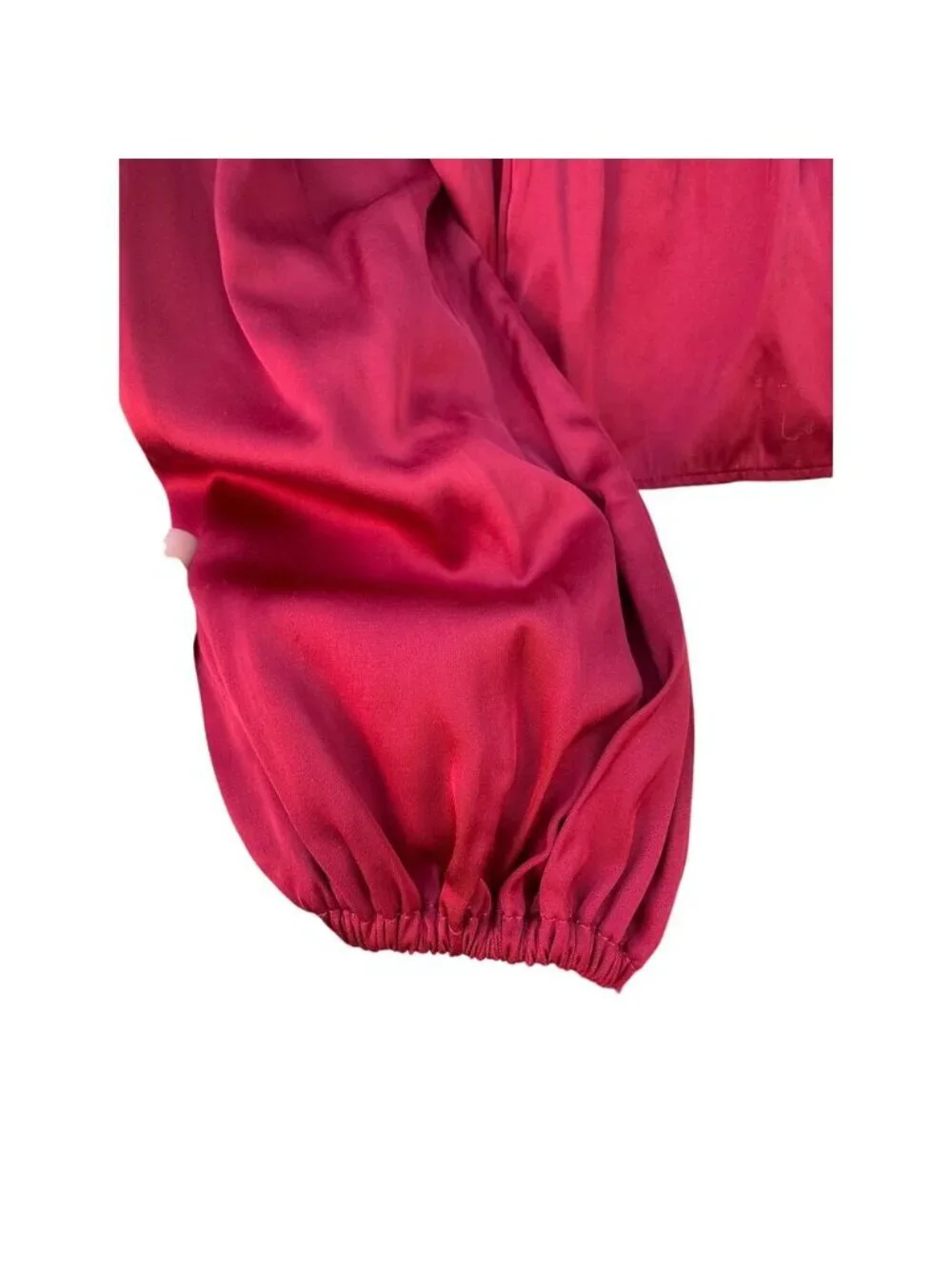 Abercrombie & Fitch, Emerson baby doll shinyred satin long sleeve top small
