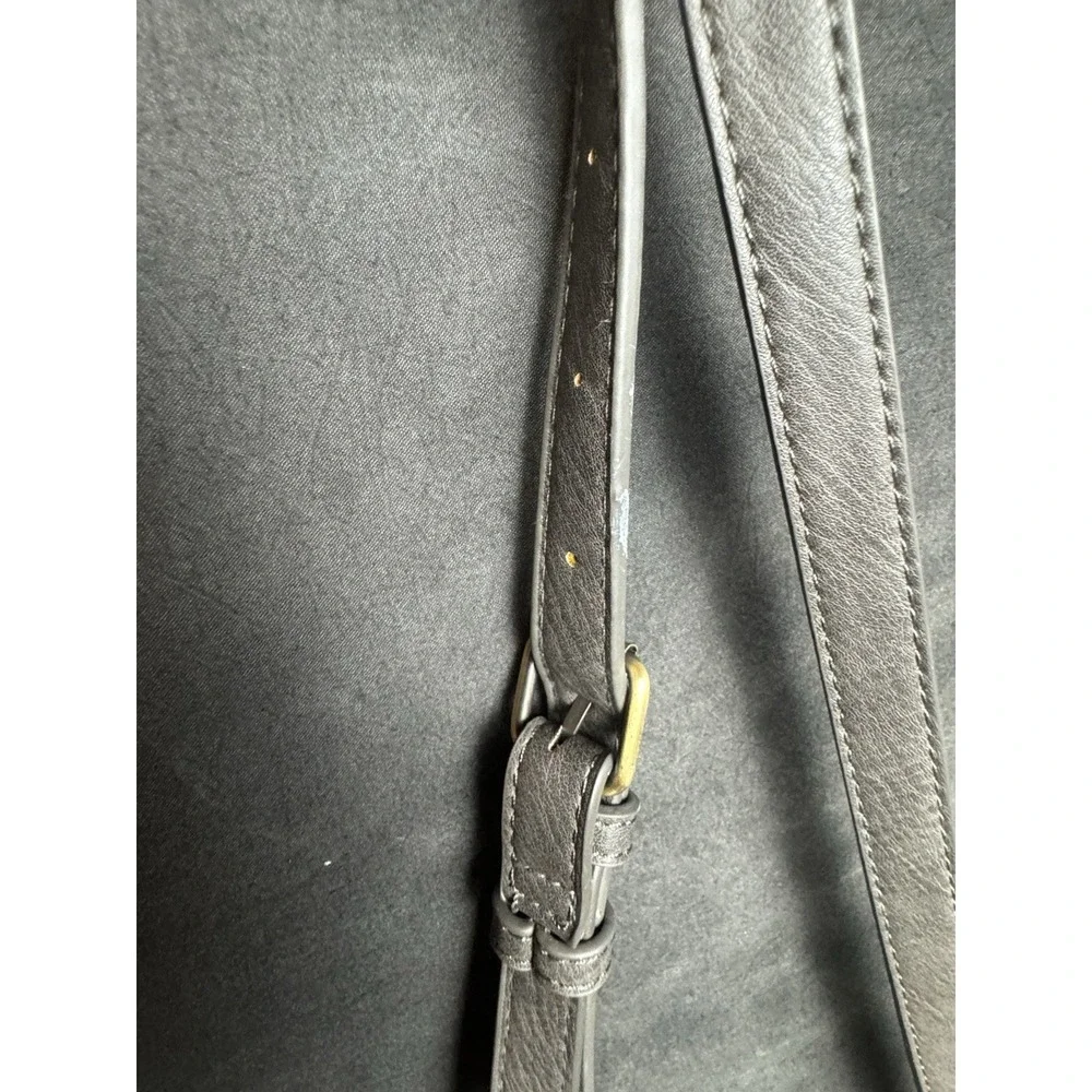 Antik Kraft Gray Vegan Leather Crossbody Bag Medium Satchel Faux‎ Leather Purse