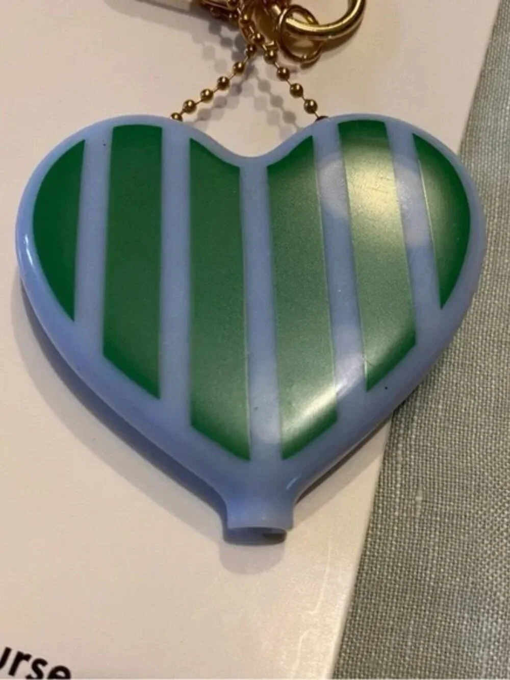 NWT Kate Spade x Target green blue striped heart clip on coin purse