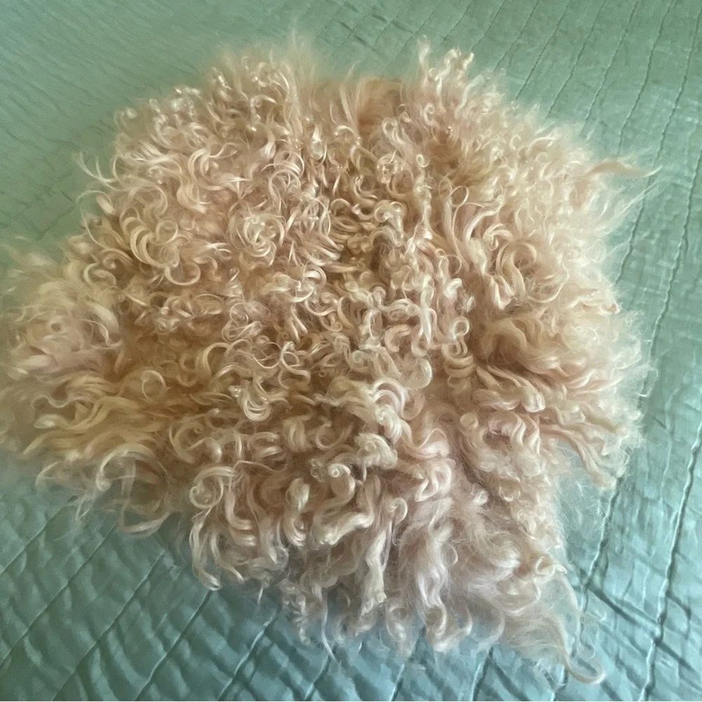 West Elm Fur pink pillow case