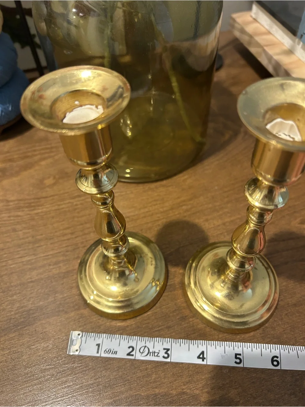 Vintage Solid Brass 7” Candlestick Holder Pair | Taper Candle Holders