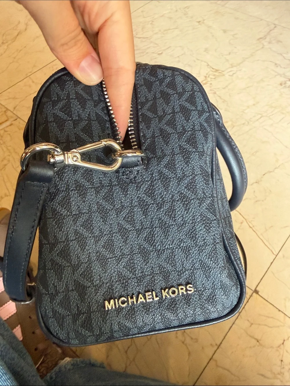 Michael Kors Navy Monogram Mini Satchel BRAND NEW
