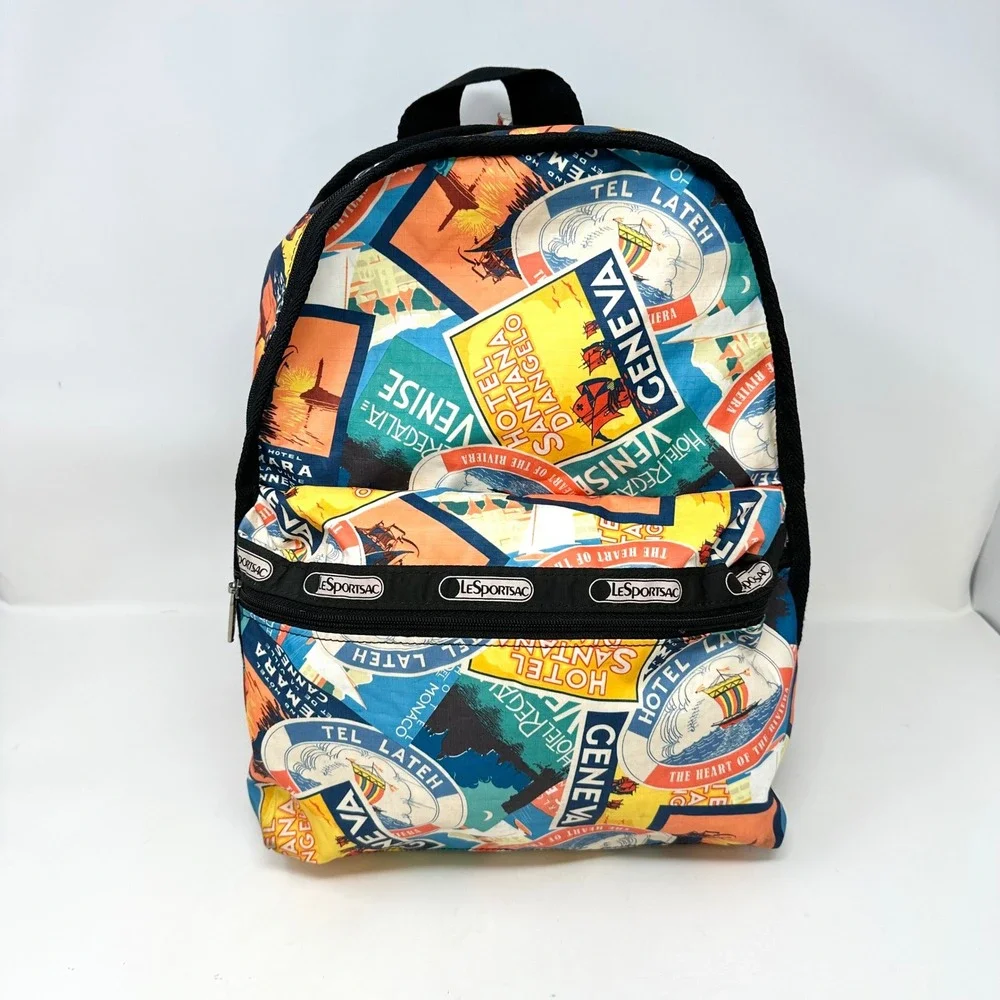 Lesportsac Travels Postcard‎ Print Backpack