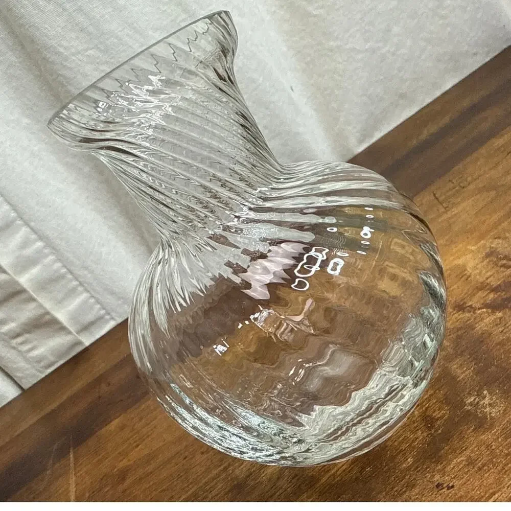 Swirled Rippled Clear Glass 5 1/2