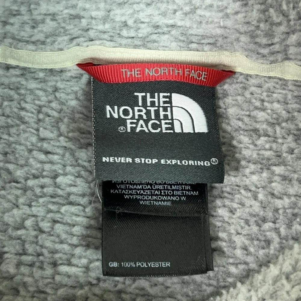 North Face Pullover Mens XL Gray Fleece Quarter Zip Pockets Hiking Outdoor Logo