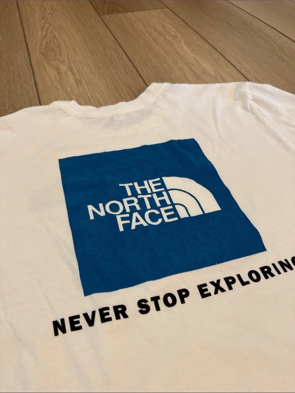 The North Face Shirt Mens L White Logo Graphic Tee Outdoor Hike Explore