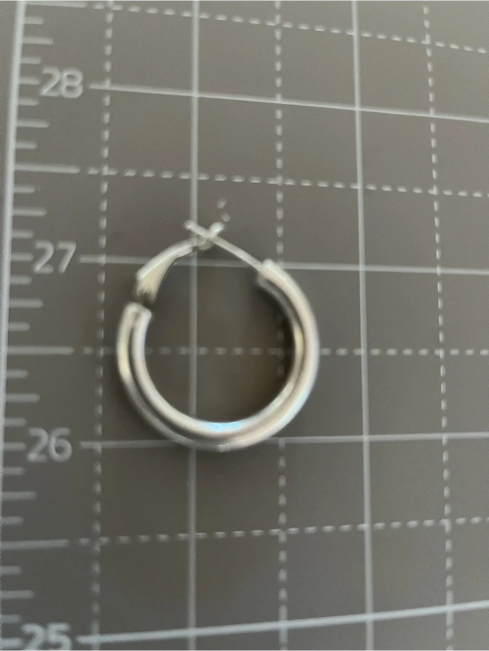 Itialian sterling silver earrings simple hollow hoops. Good unisex design 925