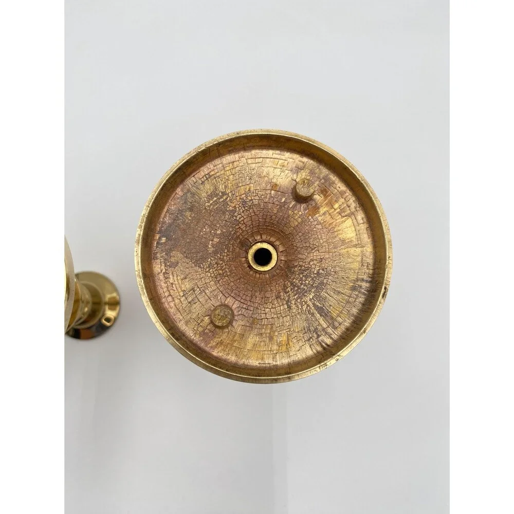 Baldwin Solid Brass Candlestick Holders Set of 2, Vintage, 4.75 Inch