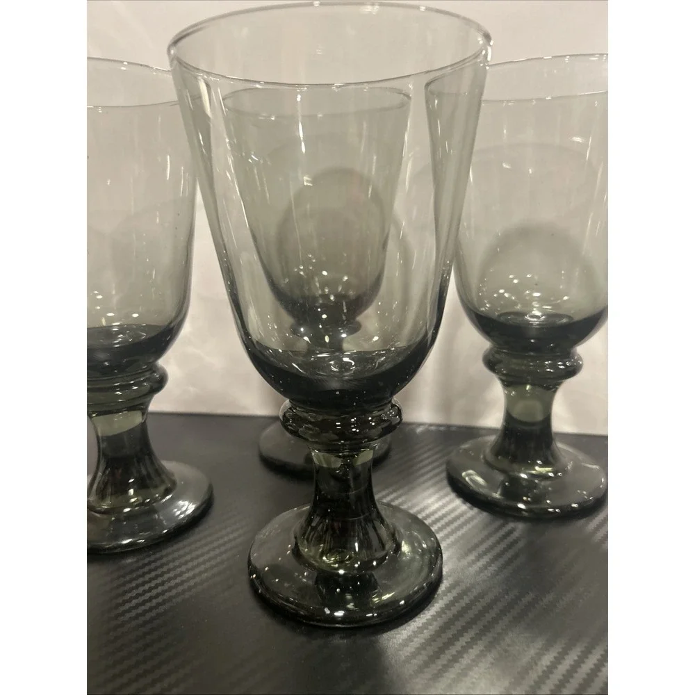Vtg Libbey NOVA BLACK Smokey 7