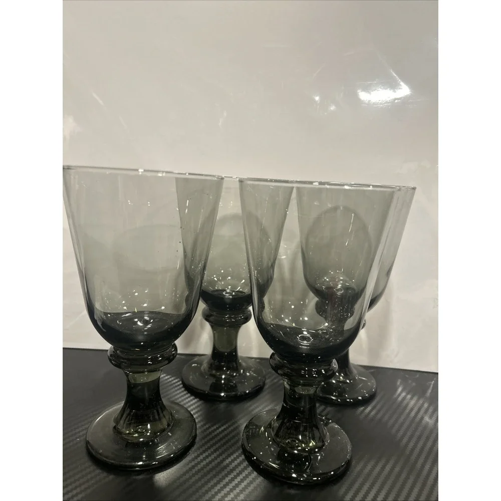 Vtg Libbey NOVA BLACK Smokey 7