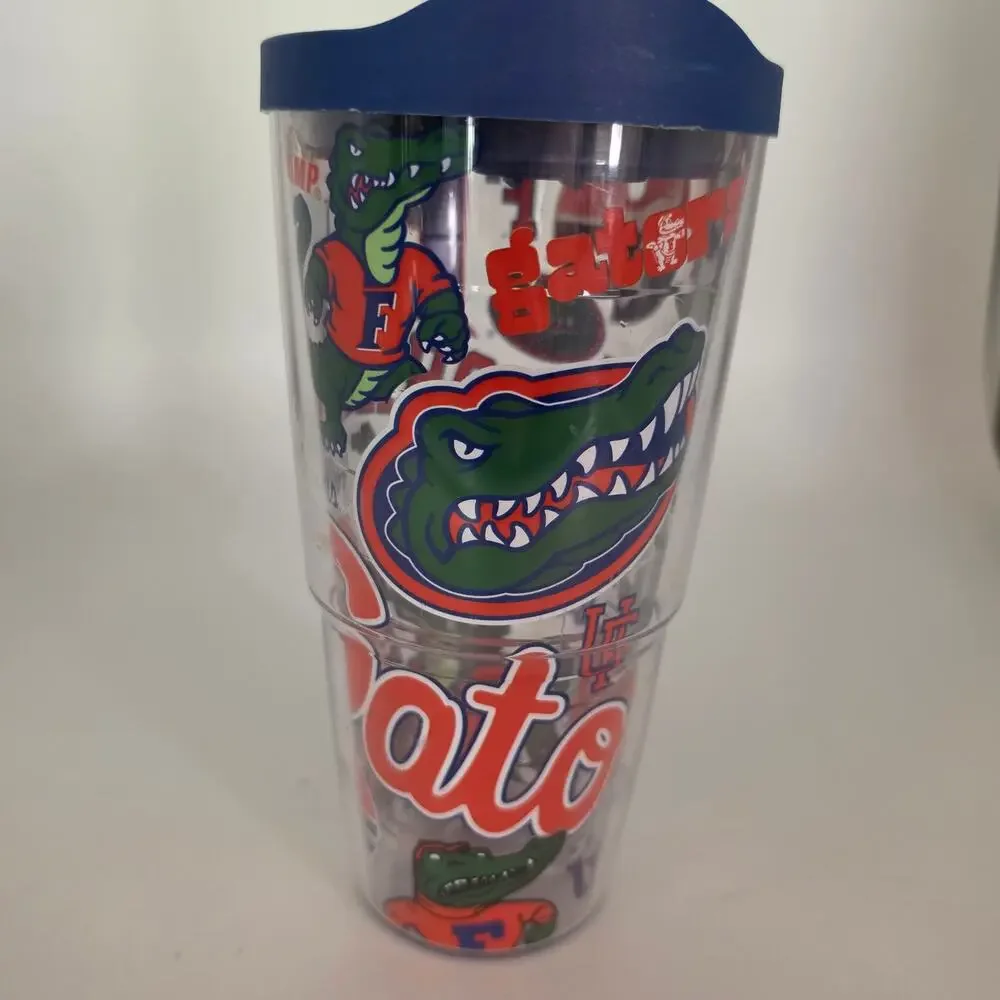 TERVIS University of Florida Gators 24oz Insulated Tumbler Blue Orange Clear Lid