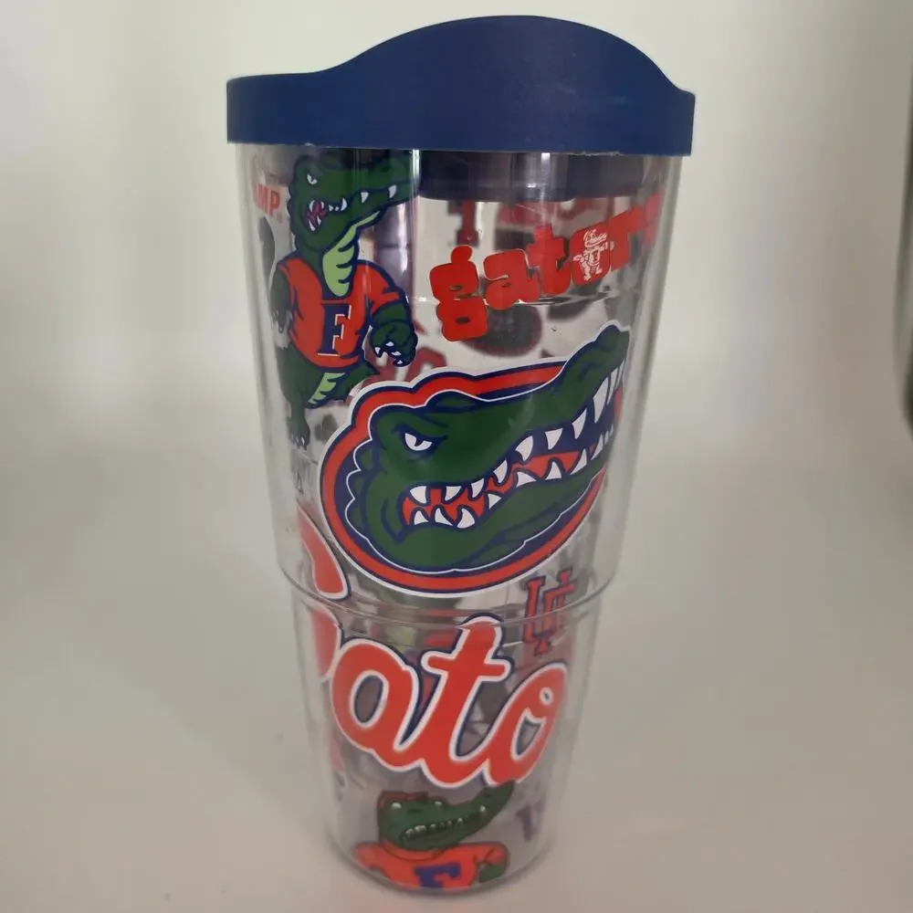 TERVIS University of Florida Gators 24oz Insulated Tumbler Blue Orange Clear Lid