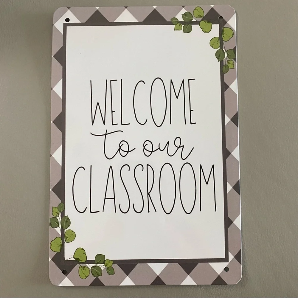 Wall Art Welcome To Our Classroom metal tin sign back to school