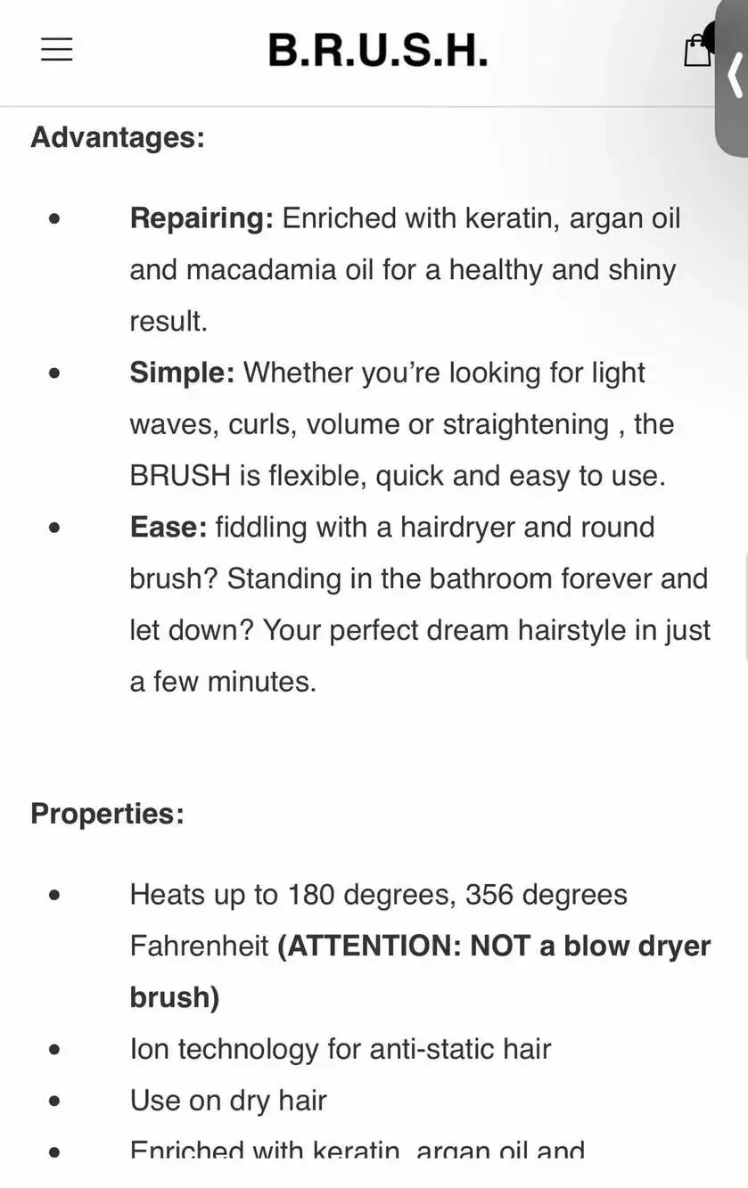 B.R.U.S.H. 30 Hot Styling Brush with Ion Technology