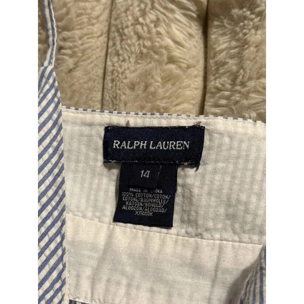 Ralph Lauren Blue White Striped Girl’s Sun Dress Size 14