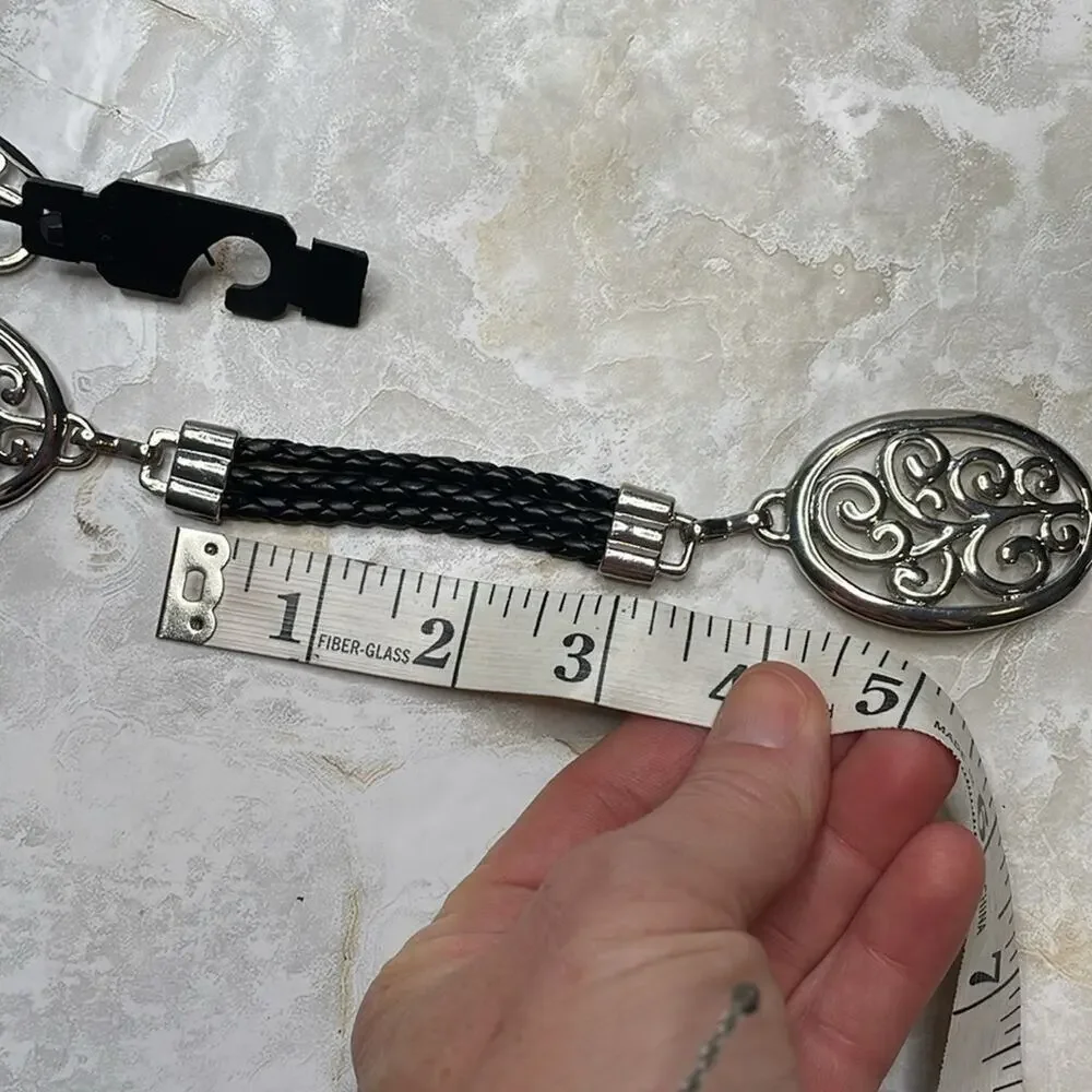Silver filigree medallion link belt