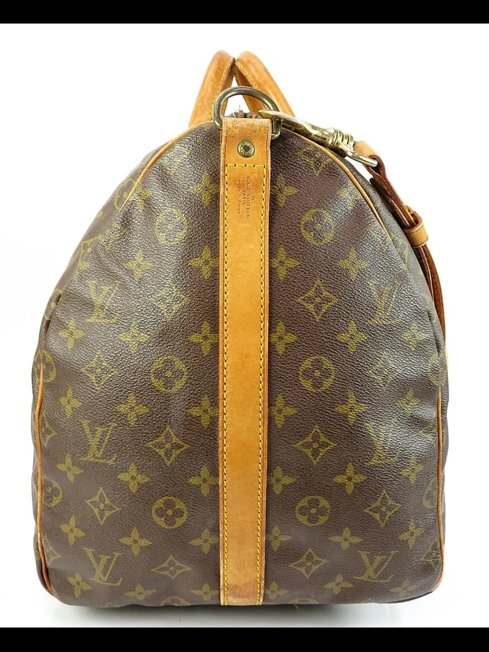 Louis Vuitton Brown Monogram Duffel with Tan Leather Trim