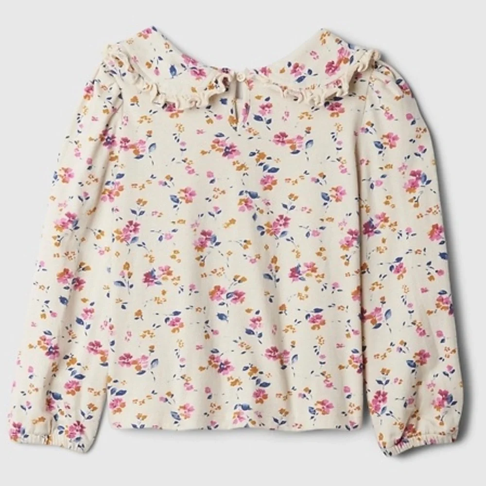 babyGap Girls Floral Peter Pan Collar Top | Puff Sleeve | Size 3T