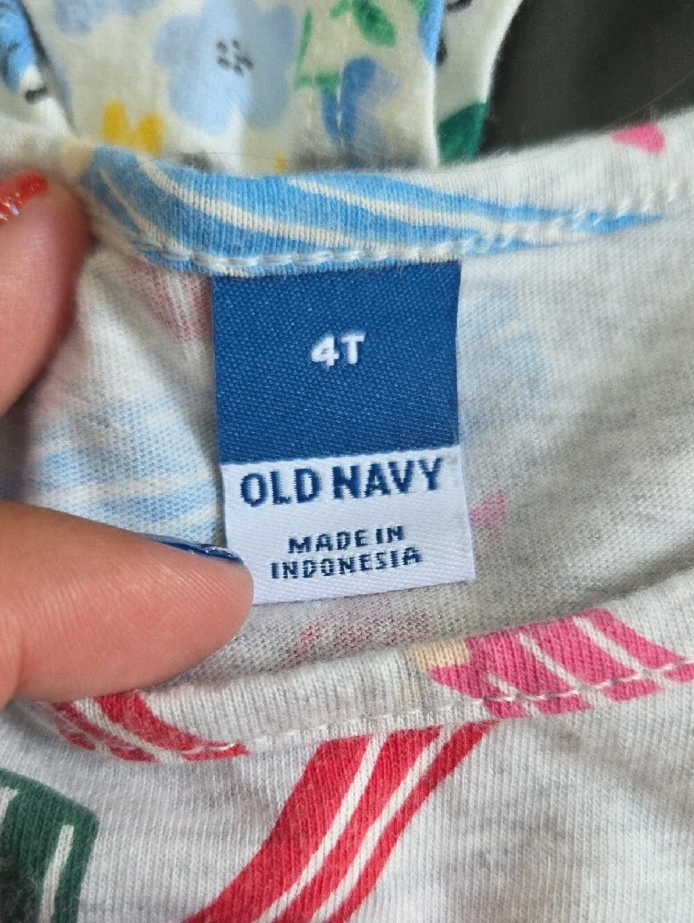 Old Navy Girls' Dresses in White Floral & Gray Crayon Print