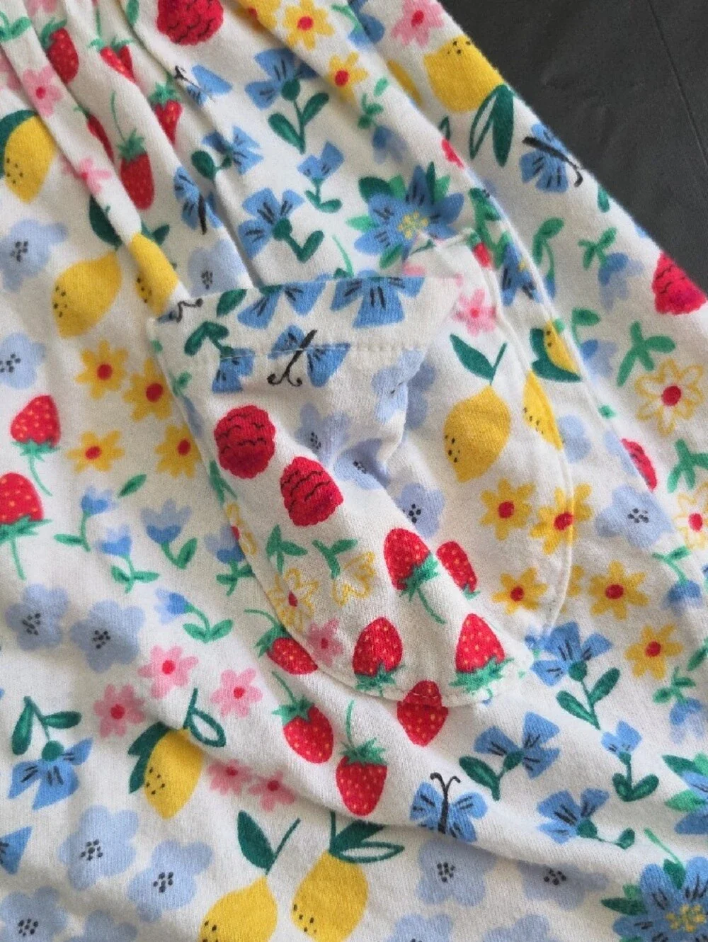Old Navy Girls' Dresses in White Floral & Gray Crayon Print