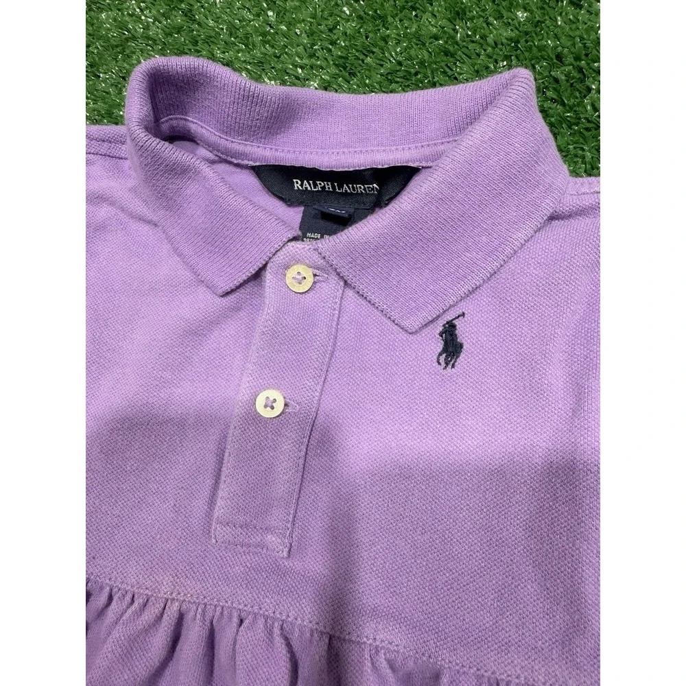 Ralph Lauren Purple Cotton Dress with Matching Bloomers Baby Girl 18M