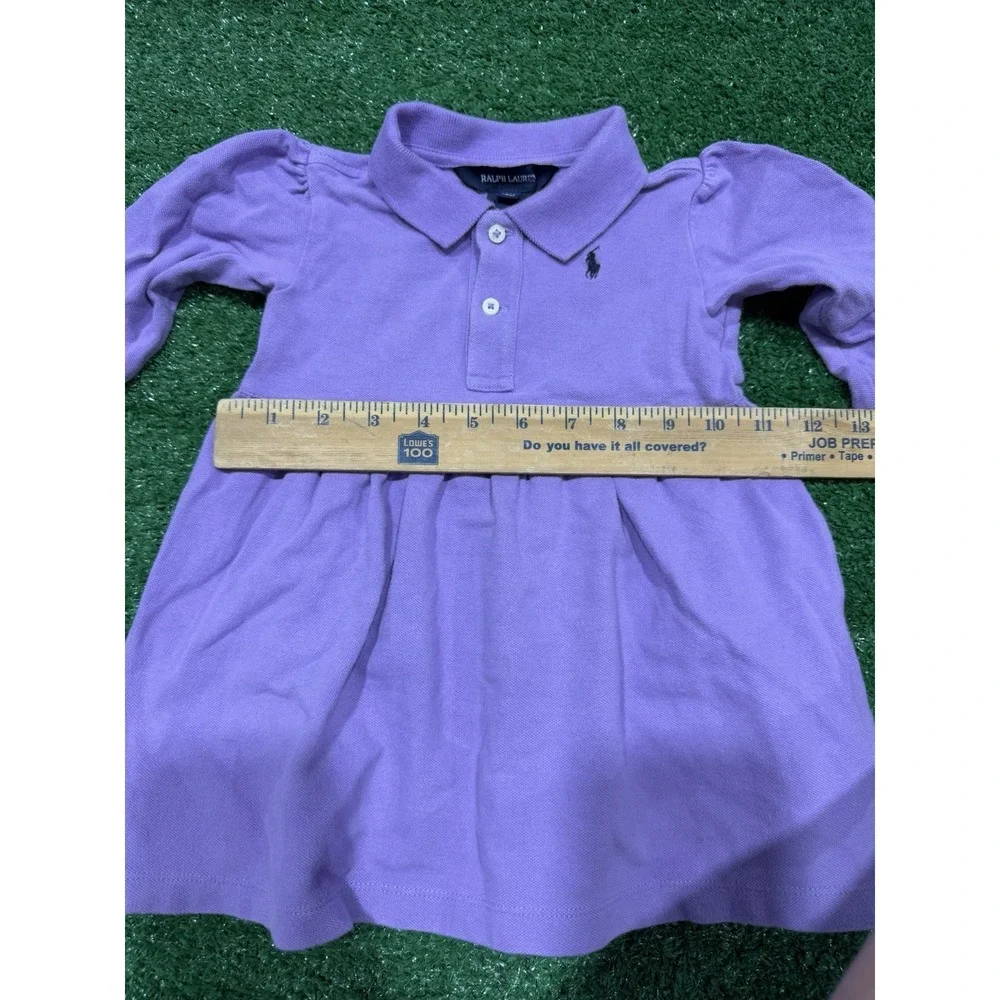 Ralph Lauren Purple Cotton Dress with Matching Bloomers Baby Girl 18M
